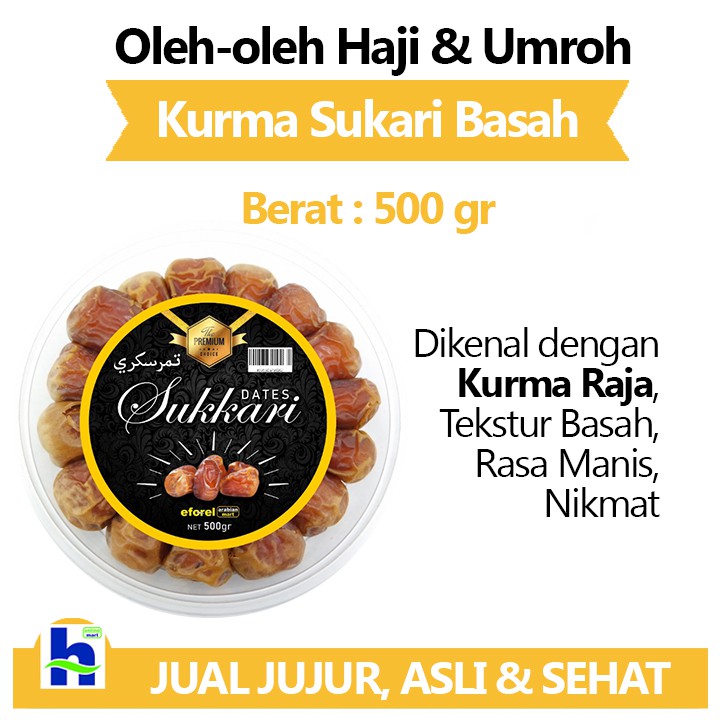 

UKRION-Kurma Raja Sukari Sukkari Basah 500gr Manis Penambah Stamina Pria Laki-laki Ruthob