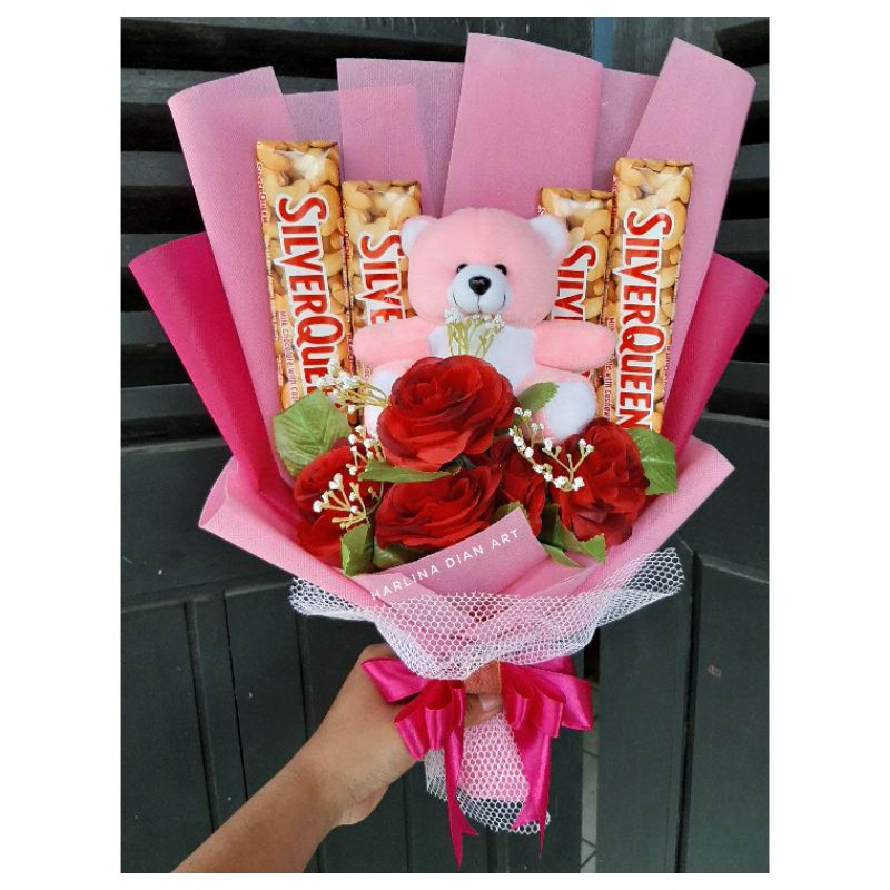 Buket | Bucket Bunga &amp; Snack | Coklat | Silverqueen | Lamaran | Wisuda | Sempro