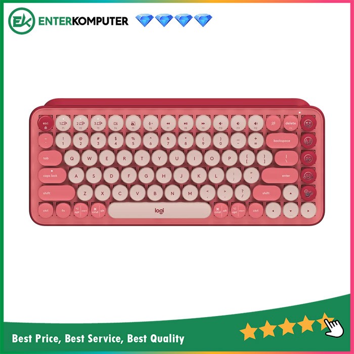 Logitech POP Keys Wireless Mechanical Emoji Keyboard - Heartbreaker