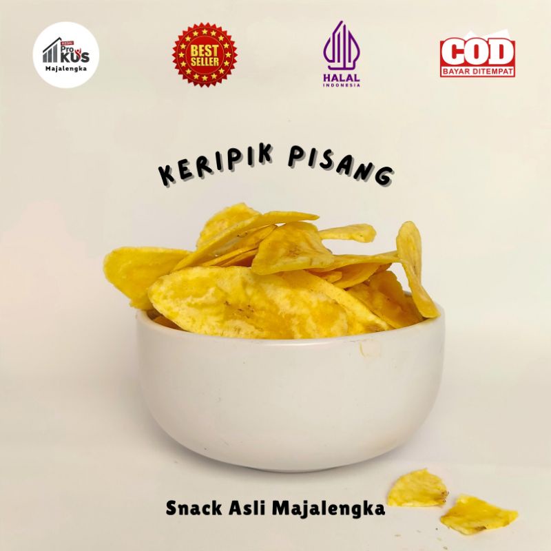 

Keripik Pisang Aneka Rasa | Keripik Pisang Rasa Original Gurih Asin Manis Balado Keju Jagung Bakar | 235 gram | Produksi Majalengka | Kedai Prokus Majalengka