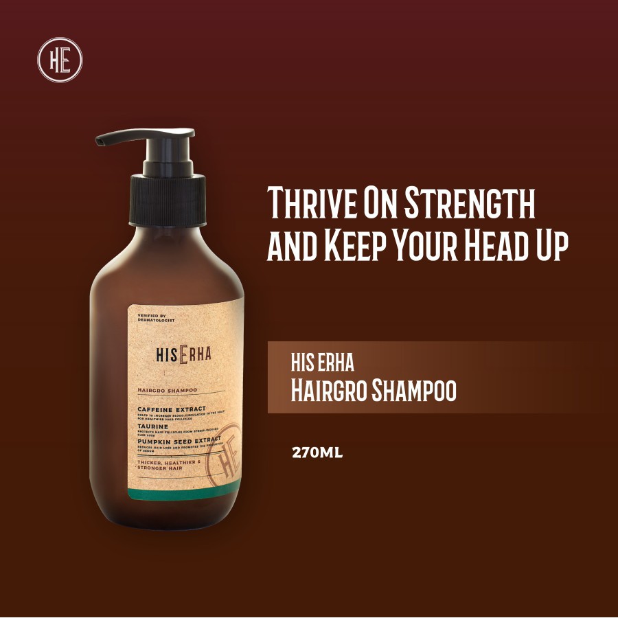 HIS ERHA Shampo untuk Pria 270mL Erhair Anti Dandruff  Erhair Hairgrow Shampoo Hair Tonik Rambut Rontok