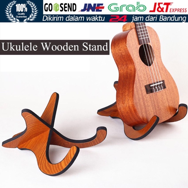 Iga Stand Holder Gitar / Biola / Mandolin / Banjo / Ukulele Lipat Bahan Kayu Rak Berdiri Guitar