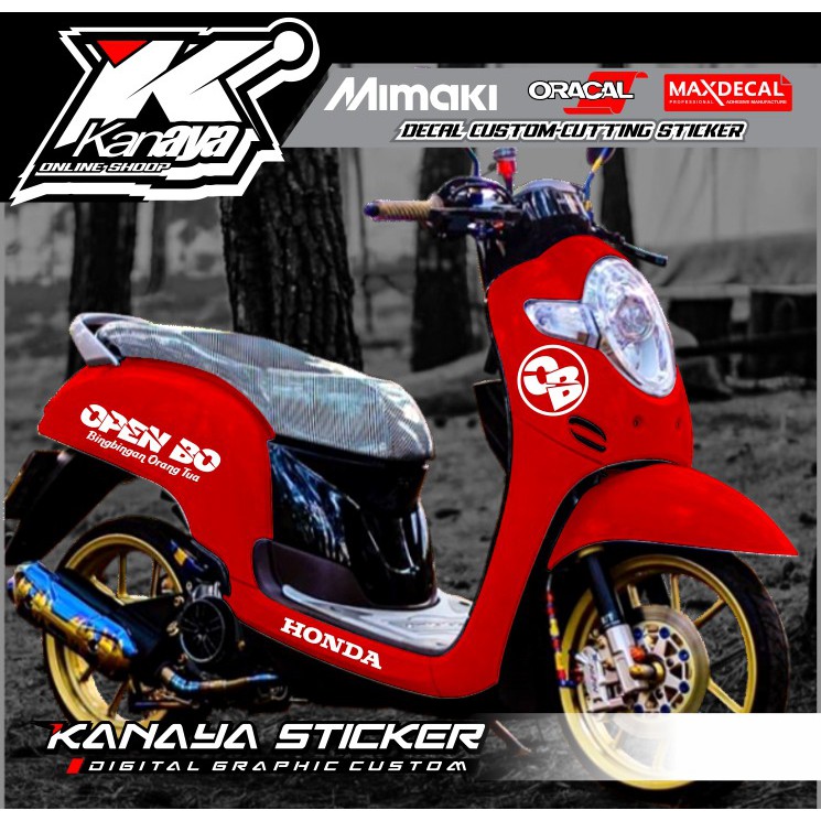 Sticker Striping Scoopy Sticker cutting scoopy tema OPEN BO termurah