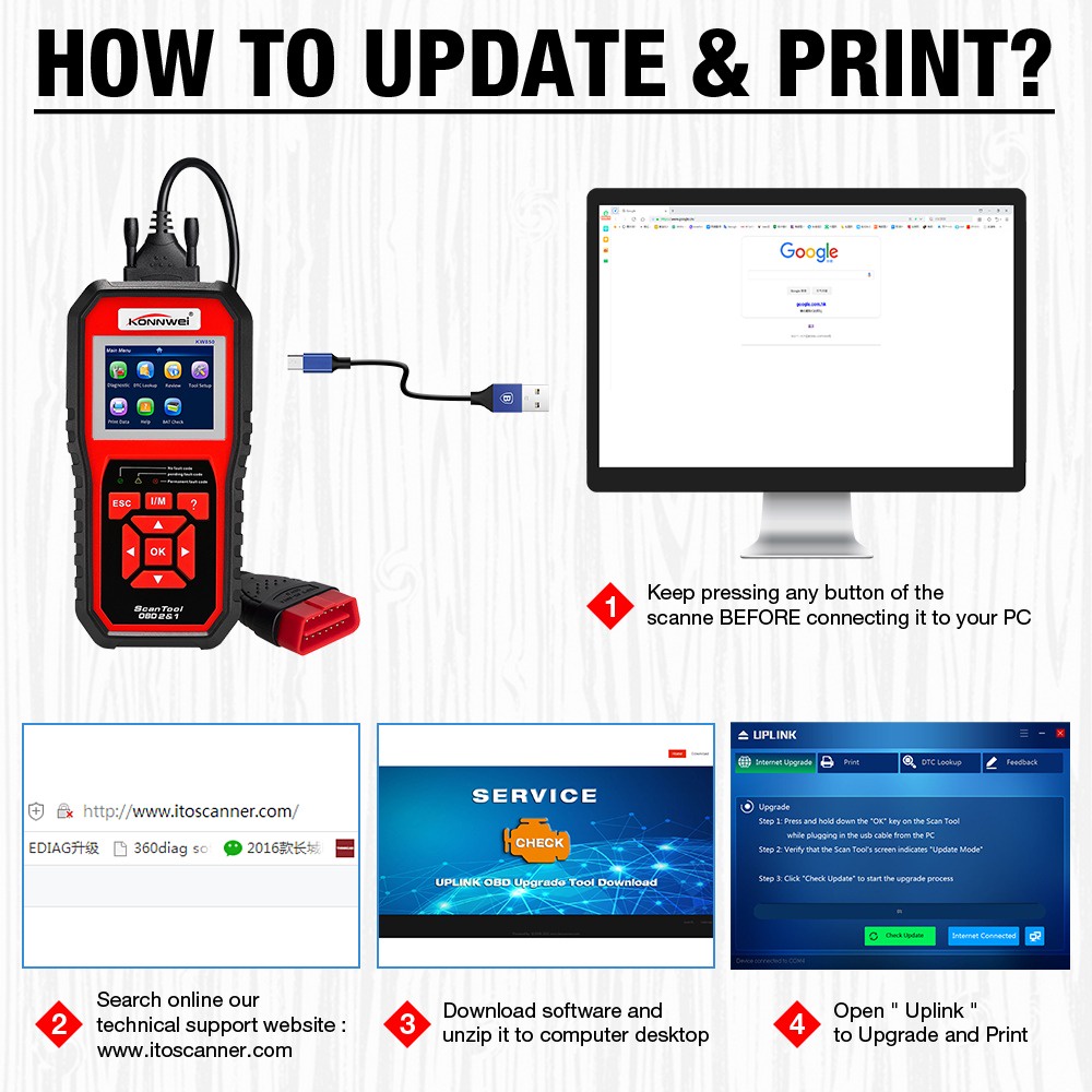 [Ready Stock] KONNWEI KW850 OBD2 Auto Diagnostic Tool Check Engine Automotive Car Scanner Code Reader