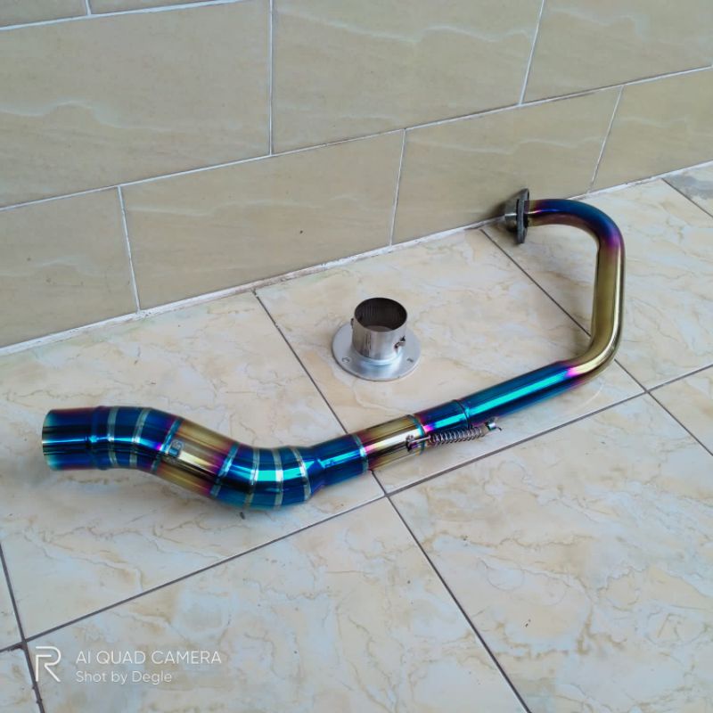 PIPA LEHER/HAEDER KNALPOT + ADAPTOR BLOUGOLD UNTUK VIXION CB150R SONIC SATRIA FU DLL