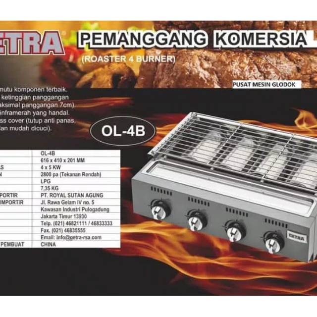 KOMPOR GAS PEMANGGANG SOSIS 4TUNGKU