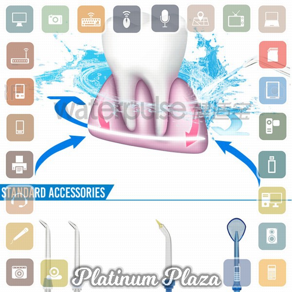 Waterpulse Dental Flosser Alat Semprot Pembersih Gigi - V400Plus - White`TX2BDL-