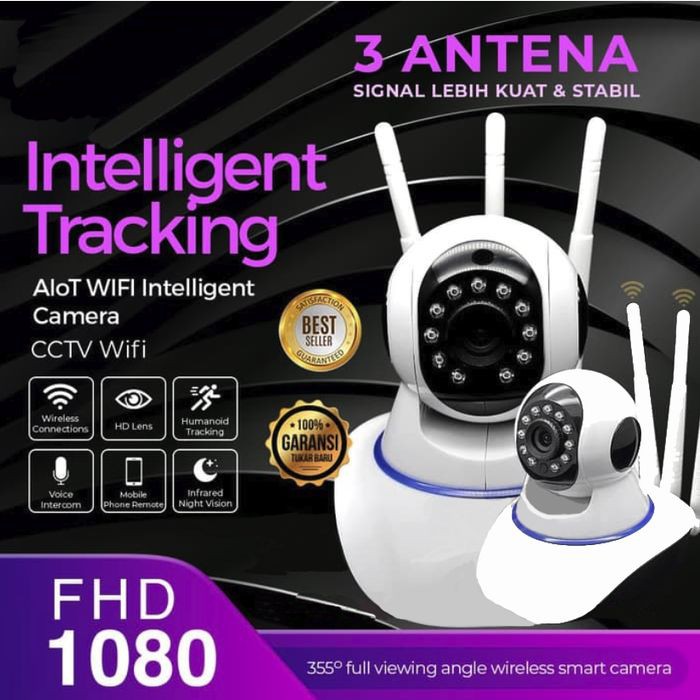 Kamera IP Camera CCTV HD 1080P Wireless 3 Antena Bisa Bicara Baby Cam