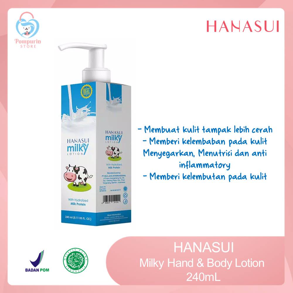 HANASUI Milky Hand & Body Lotion 240ML Halal Original BPOM