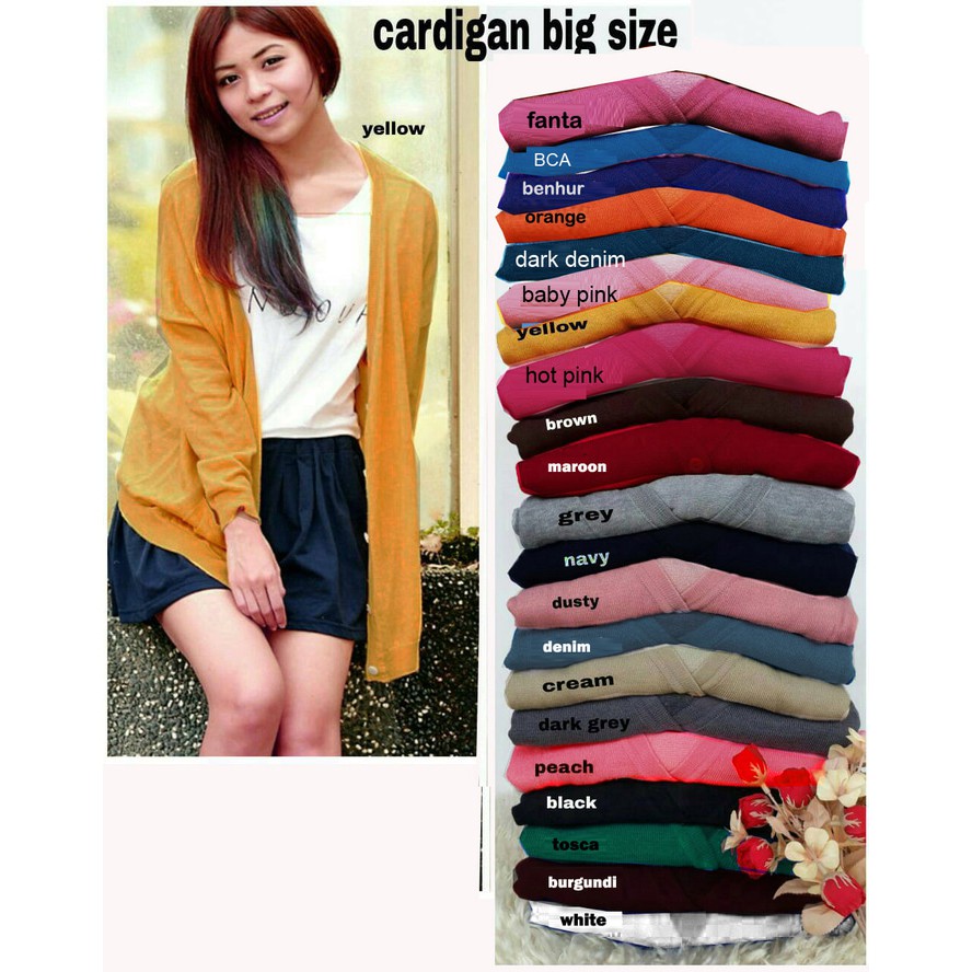 Jual SALE - CARDIGAN RAJUT BIGSIZE FIT TO XXL A20004 CARDIGAN WANITA ...