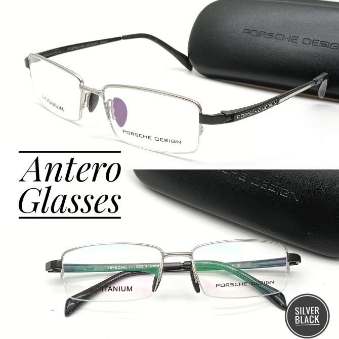 Frame Kacamata Minus Porsche Design Half Frame Titanium Size Besar - Frame Only