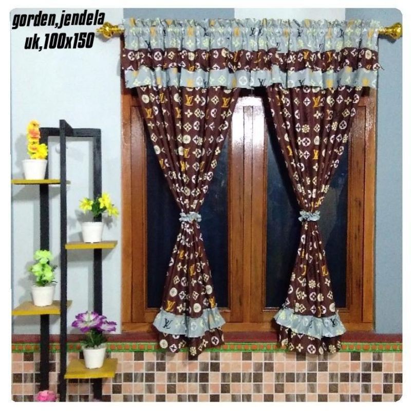 [TERLARIS]Gorden JENDELA.. ukur 100*150 Gorden Serut shaby _MURAH_/gorden serut motif bunga