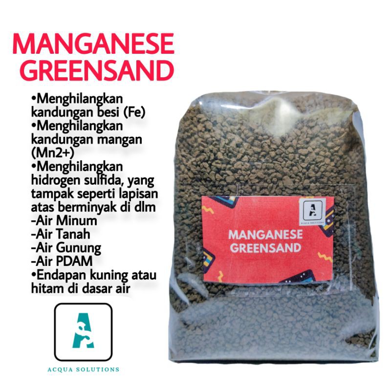 MANGANESE GREENSAND 1KG MEDIA FILTER SARINGAN PENJERNIH AIR SUMUR KRAN AQUARIUM  DAN KOLAM