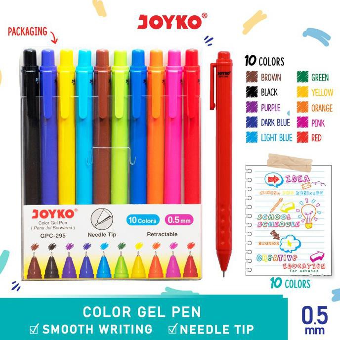 

Big Sale Color Gel Pen Pena Jel Warna Joyko GPC-295 10 Warna 0.5 mm Big Sale