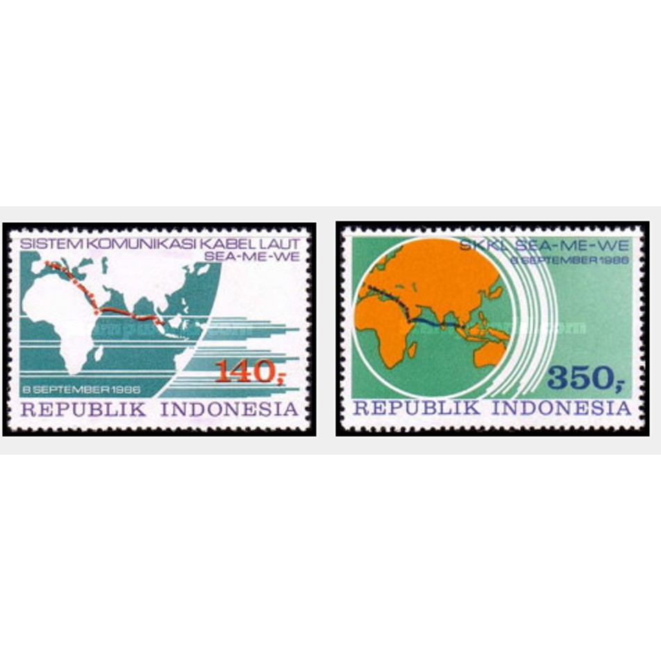 

Perangko Filateli D1 - Indonesia MNH 2v 08.09.1986 South East Asia - Middle East - Westren Europe Co