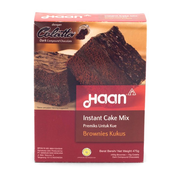 

HAAN Instant Cake Mix Brownies Kukus 475g - Premix Kue Brownis Cokelat