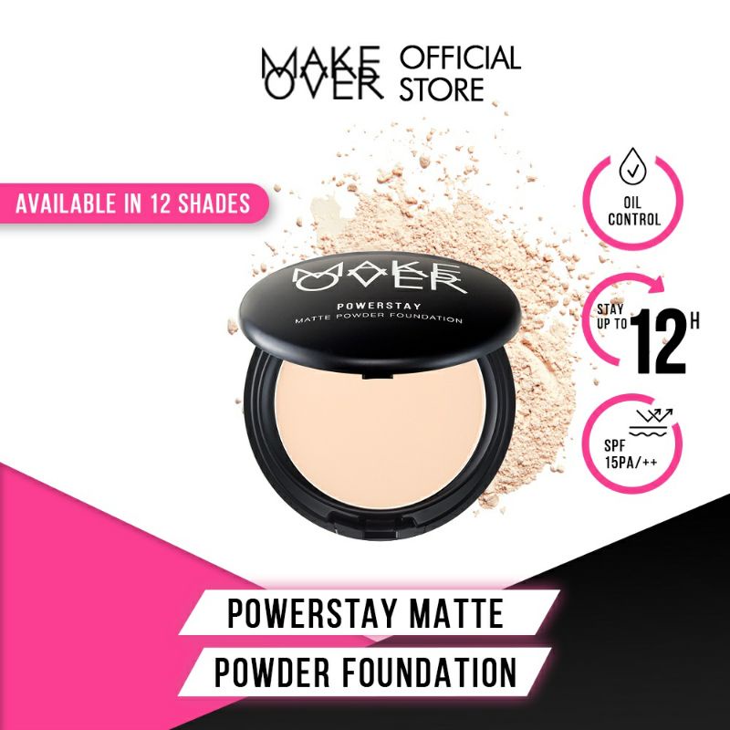 MAKE OVER Powerstay Matte Powder Foundation - Two Way Cake Make Over , Powder Foundation Make Over