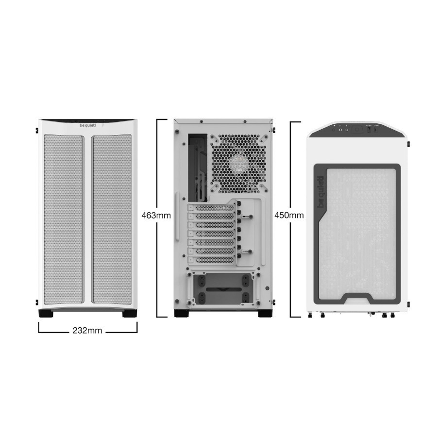 be quiet! Gaming Case PURE BASE 500DX White With Side Tempered Glass