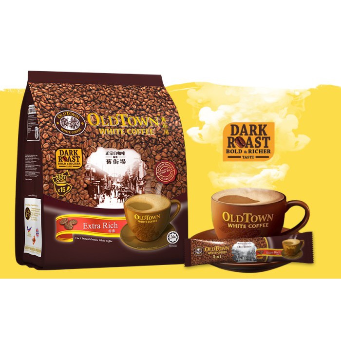 

Old Town White Coffee Extra Rich Kaw Kopi Putih Oldtown Dark Roast