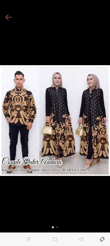 Couple Outer Andara Sarimbit Cardigan Kemeja Premium Exclusive Modern Seragam Pria Wanita