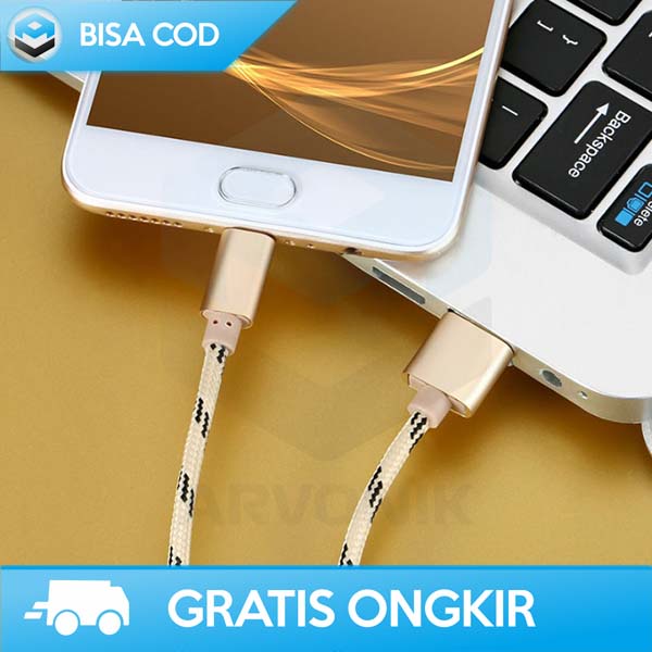 KABEL DATA CHARGER KONEKTOR  MICRO USB  1 METER  BASTEC ORIGINAL GOLDEN