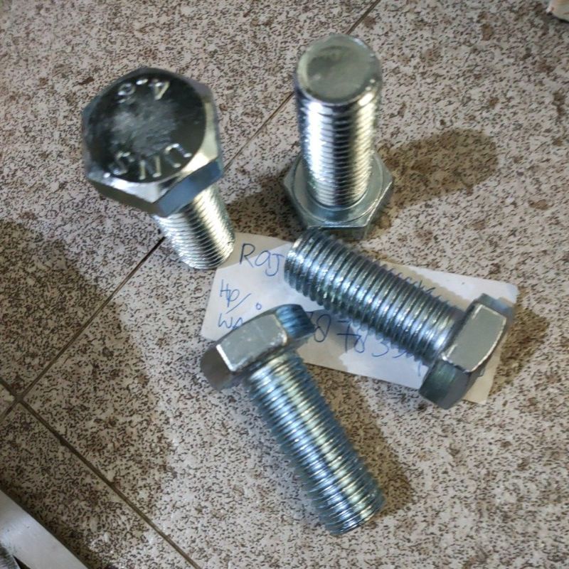 baut M20x50 galvanis kualitas Bagus / baut kepala kunci m20x50 / baut m20 panjang 5cm / baut m20x50