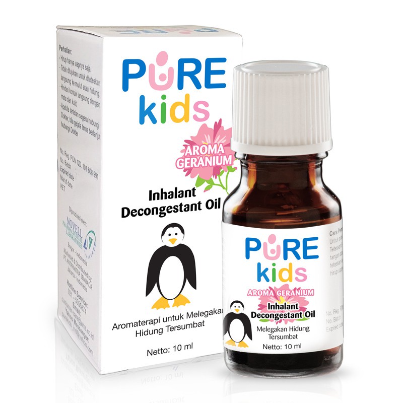 Pure kids baby inhalant feverfree pactch obat aise belly penurun panas decongestant oil 10ml untuk batuk pilek anak sesak nafas anak |pure bb-Inhalant geranium