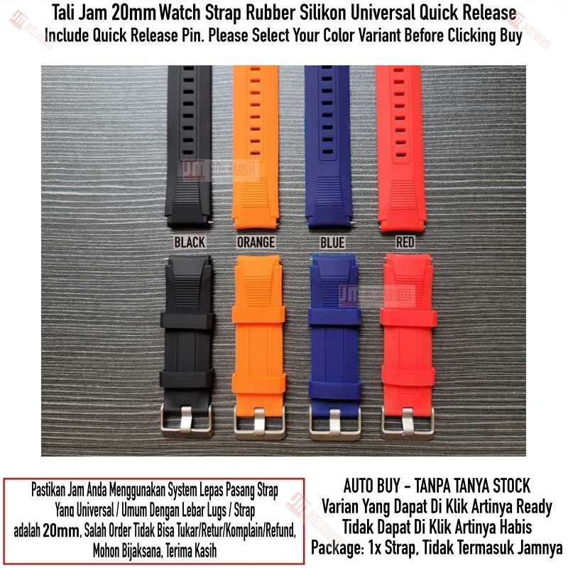 SIKAI Wide Tali Jam 20mm Watch Strap Universal Quick Release - Rubber Sporty Silikon