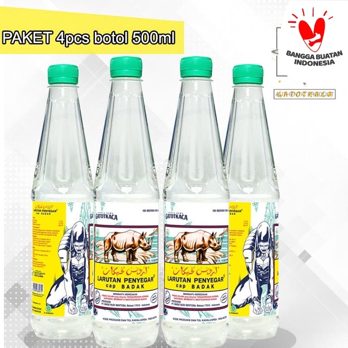

tradisional-minuman- special gatotkaca!! 4pcs larutan penyegar cap badak botol 500ml -minuman-