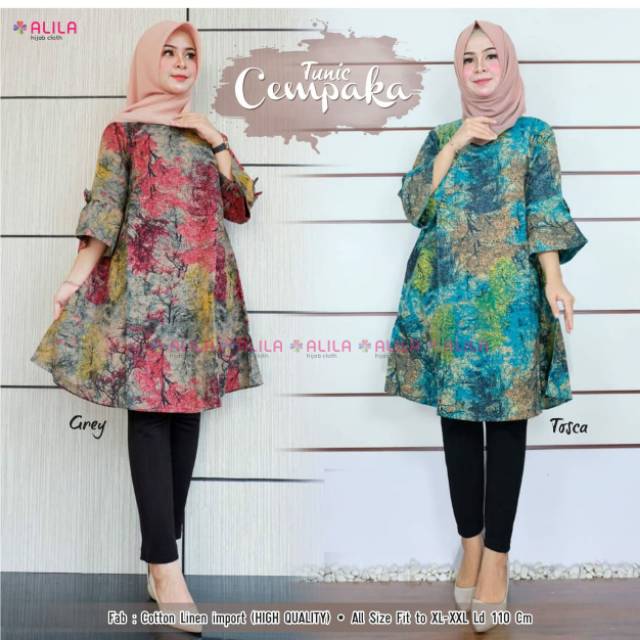 Tunik Cempaka / Ori By Alila / Best Seller / Tunik / Motif / Batik / Linen / Blouse