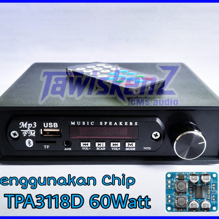 Amplifier Mono TPA3118D 60Watt. Bluetooth.