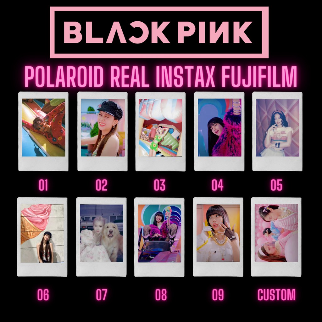 BLACKPINK ICE CREAM The Album, Polaroid Instax Fujifilm Plain/Putih Jenny Jisoo Rose Lisa Custom PC