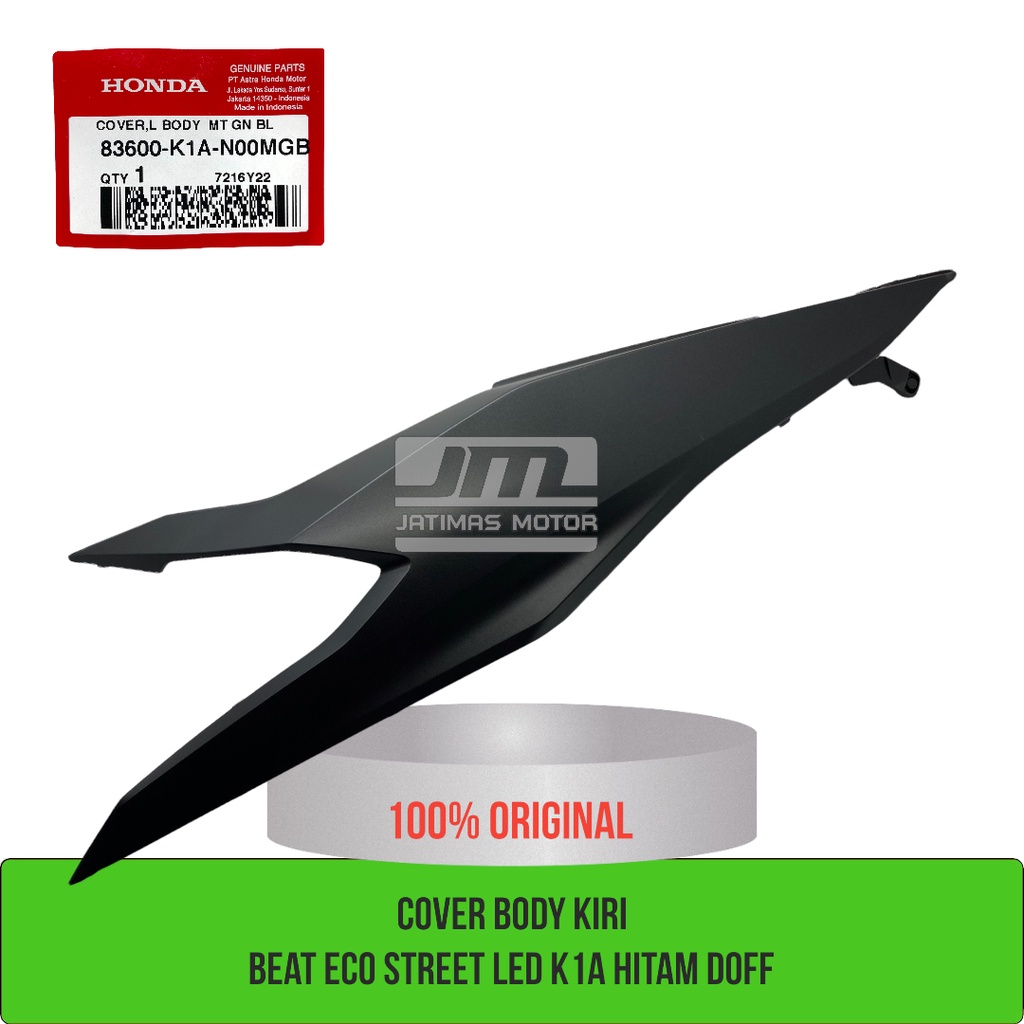 Cover body kiri beat eco street LED K1A hitam doff 83600-K1A-N00MGB