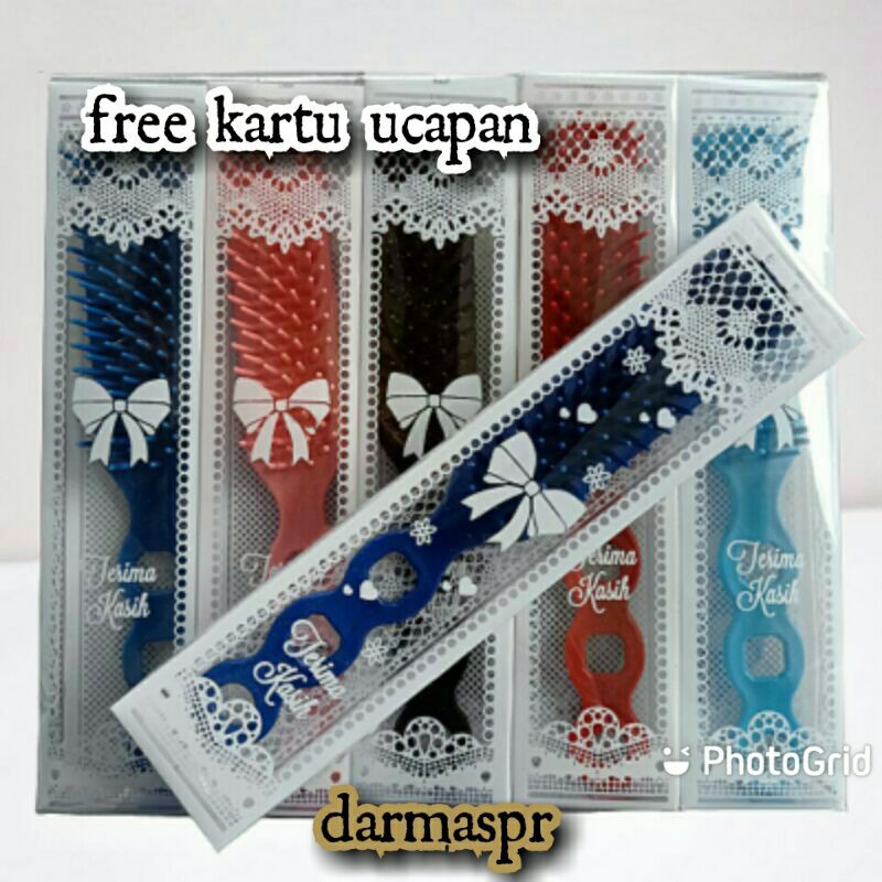 Souvenir pernikahan 50pcs SISIR MODEL SIKAT kemas mika full motif cantik sovenir unik murah bermanf