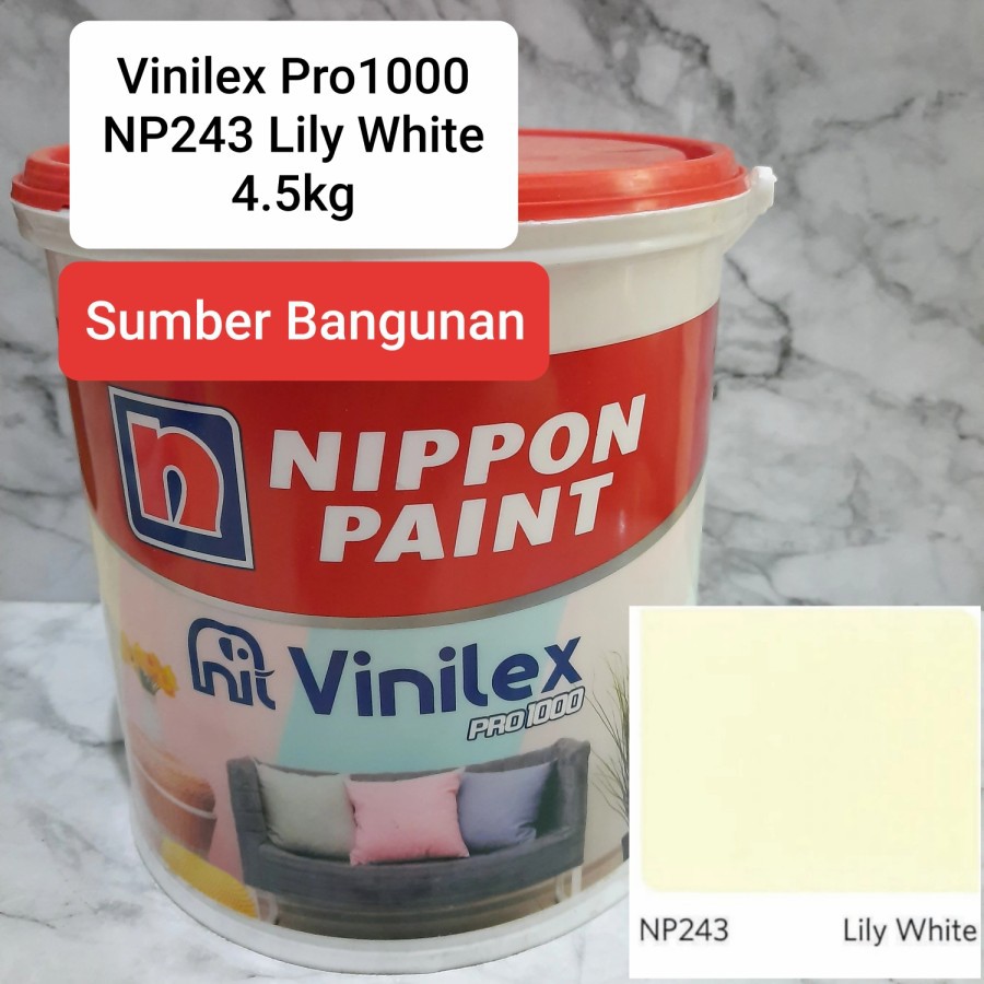 Vinilex pro 1000 Lily White NP 243 [Untuk Instant/Same day] cat tembok dinding triplek 4.5 kg