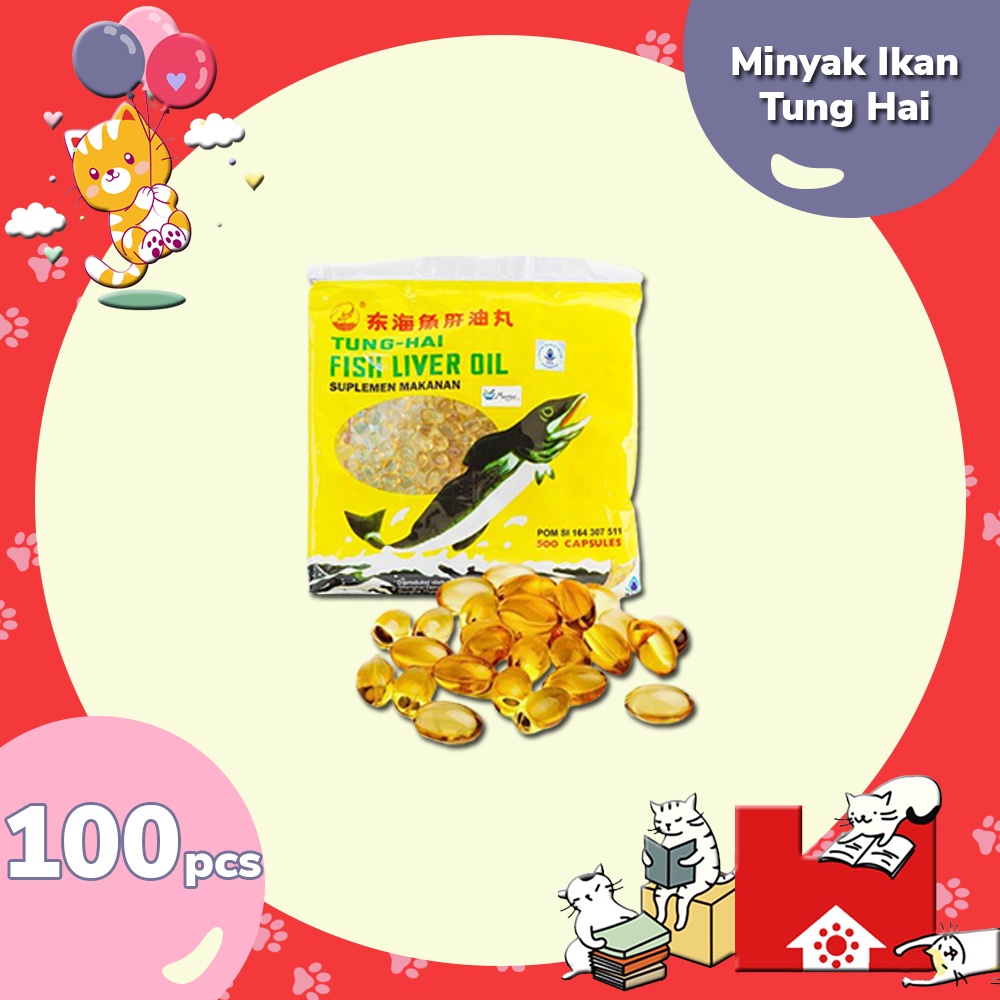 Minyak ikan Omega Vitamin Hewan Vitamin Kucing Vitamin Anjing isi 100 butir Fish Oil