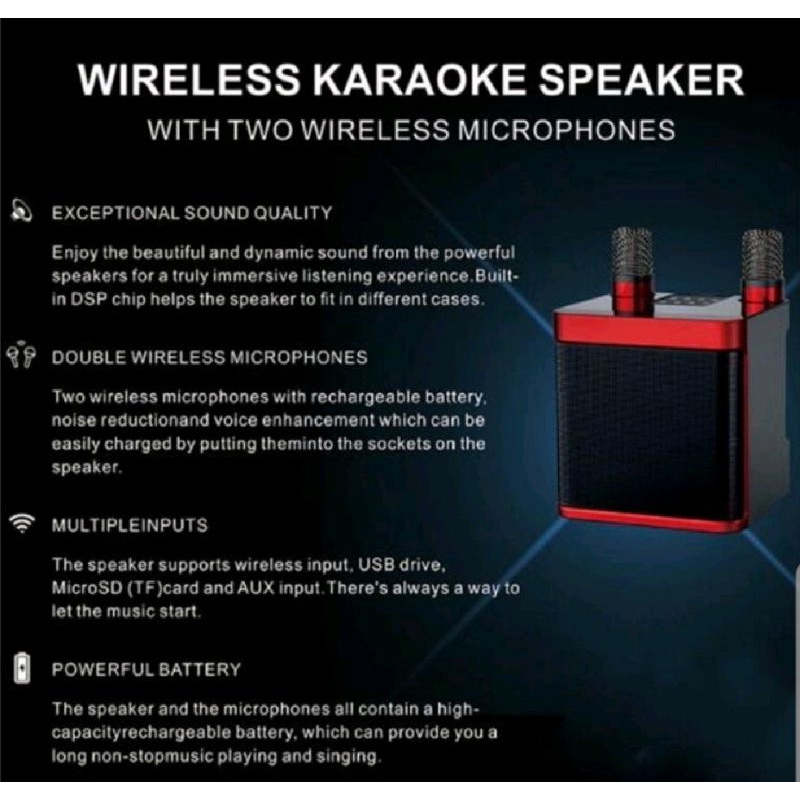 Microphone Ys 203 Dual Karaoke Speaker Bluetooth Mic Ktv karaoke