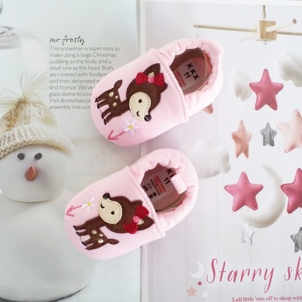 HappyOliver HAE-WON SEPATU Prewalker Bayi Bahan Katun Prewalker Shoes bayi laki perempuan newborn 3-18 bulan