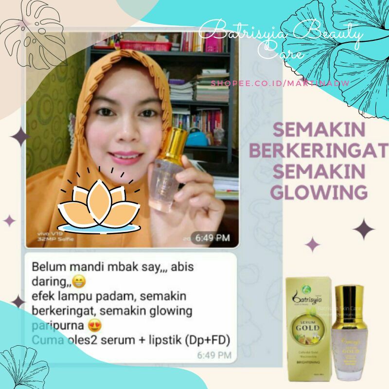 Serum  Gold batrisyia herbal Pengecil pori - pori wajah perawatan kecantikan BPOM