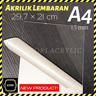 Akrilik Acrylic Lembaran A4 1,5 mm Bening 29,7 x 21 cm | Akrilik Potong | Akrilik Lembar