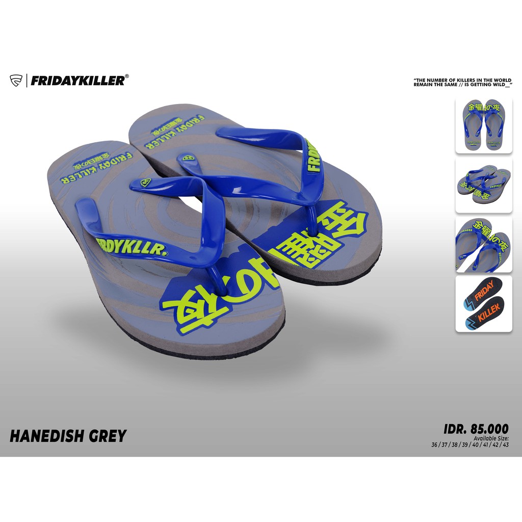 SANDAL JEPIT FRIDAY KILLER | HANEDISH GREY