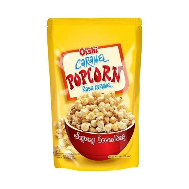 oishi pop corn rasa karamel 100 gram cemilan murah dan enak