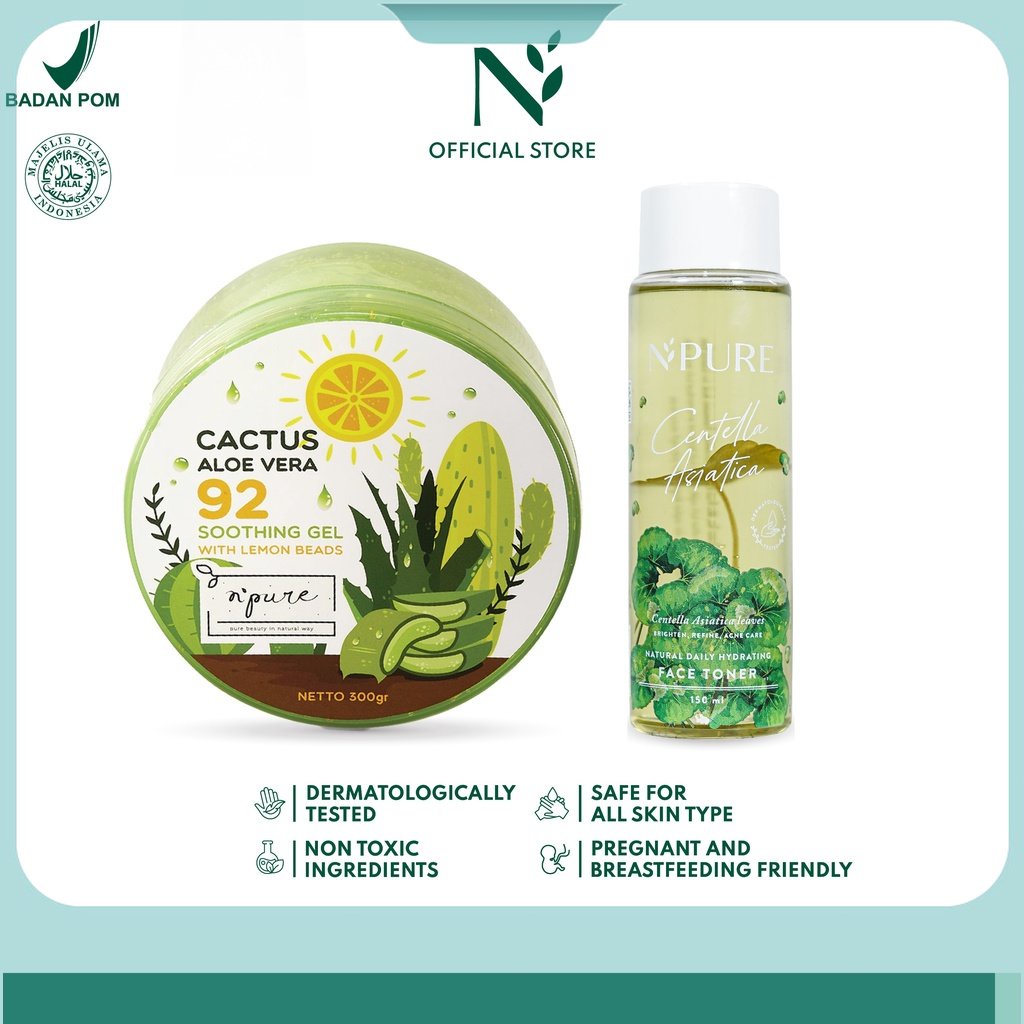 Jual Npure Paket Cactus Aloe Face Toner Cica Bpom Shopee Indonesia