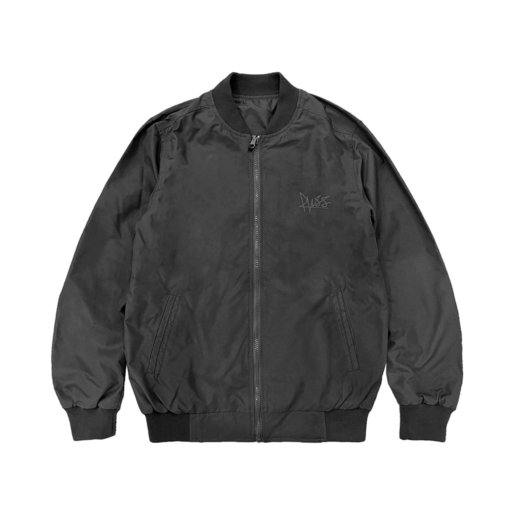 Russ Jacket Bomber Harrington Pria Symbiote Black ( Up To Big Size )