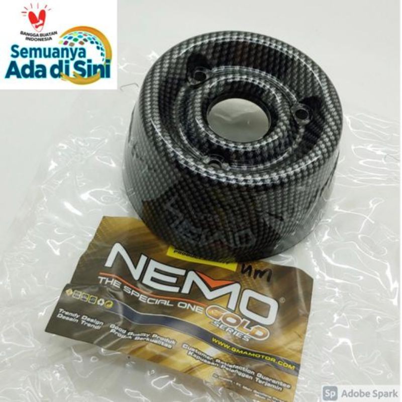 Cover Tutup Corong Knalpot PCX Carbon Nemo/Tutup corong knalpot PCX