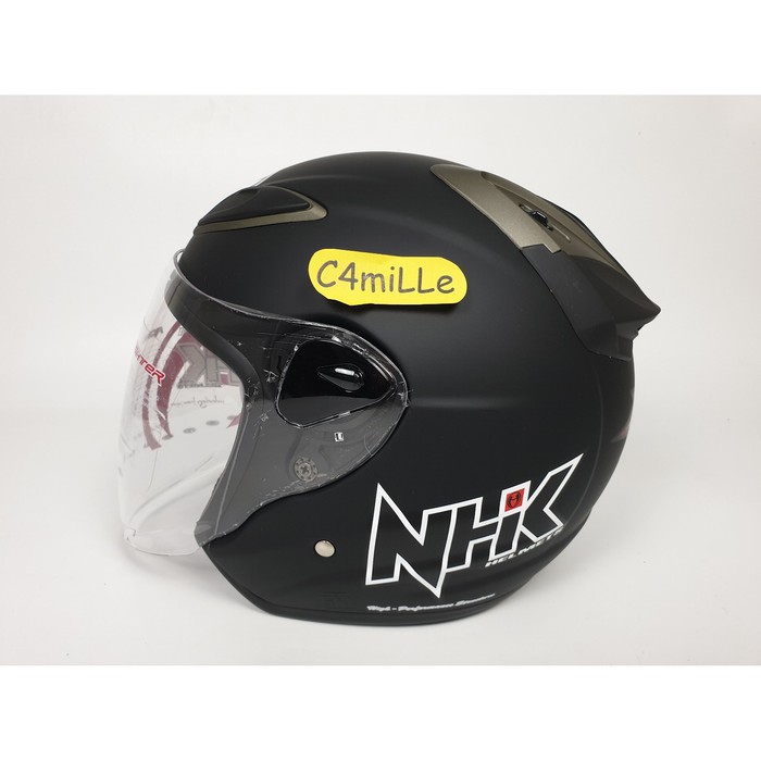 Helm NHK R6 Hitam dop / black dof