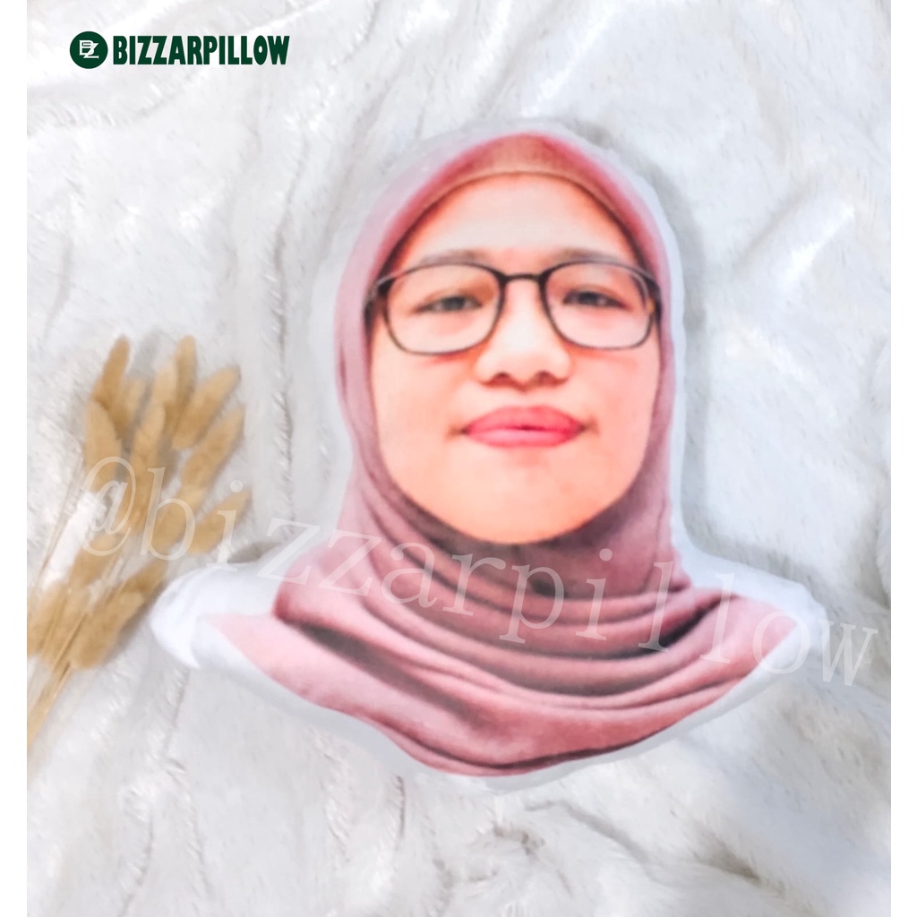 Bizzarpillow Bantal Foto/ Bantal Bentuk Kepala Bantal Custom Bantal Kepala Bantal Unik BZ038