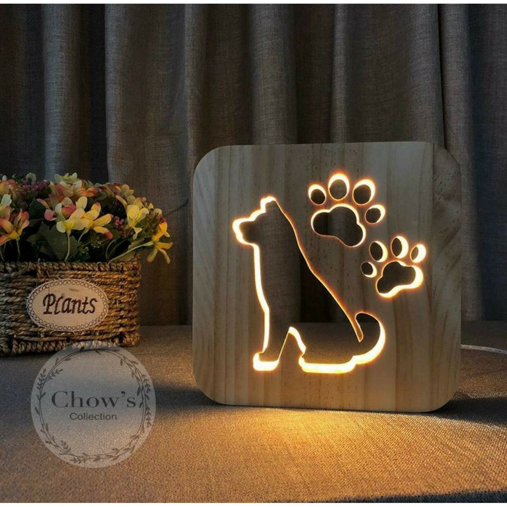 Lampu Hias 3D LED Kayu / Lampu Tidur Karakter Lucu / Wooden Lamp 3D / Lampu Meja / Desk / LED Lamp