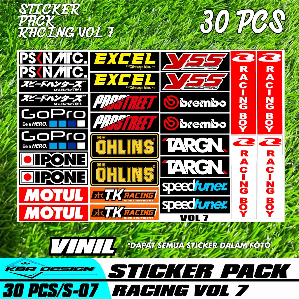 STIKER PACK RACING / STIKER PACK / STIKER MOTOR / STICKER CUTTING / STICKER PAC RACING VOL 7 KODE S-
