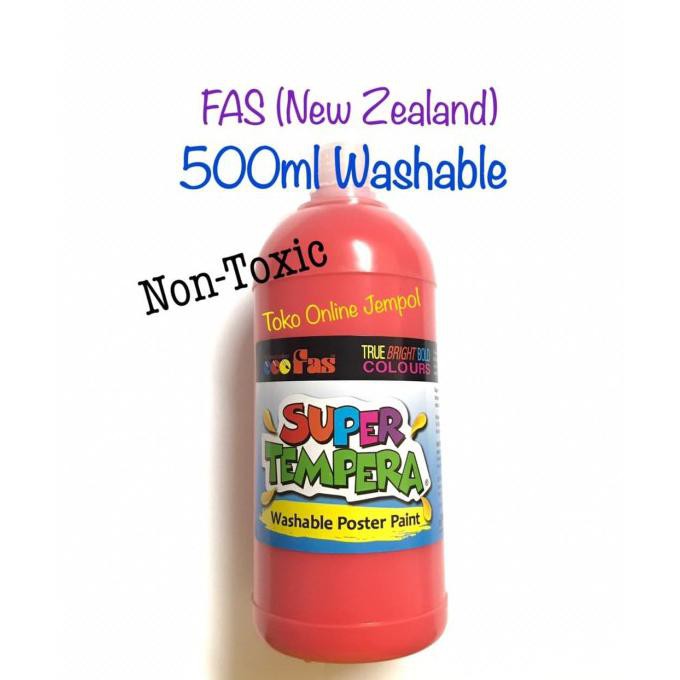 

New! 500Ml Cat Washable Poster Paint Non Toxic Super Tempera Fas Atk1031Fs - Putih Murah